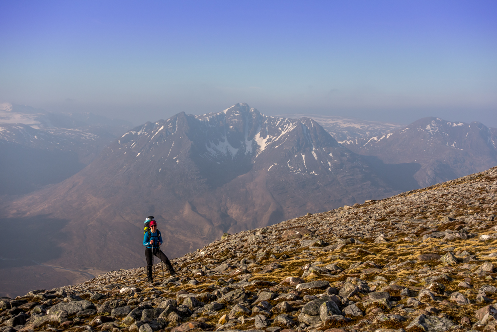 Beinn Dearg Mor provides some eye-candy on the slog up Sail Liath