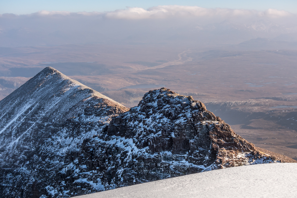 Looking from the second Munro along the final ridge to Glas Mheall Liath