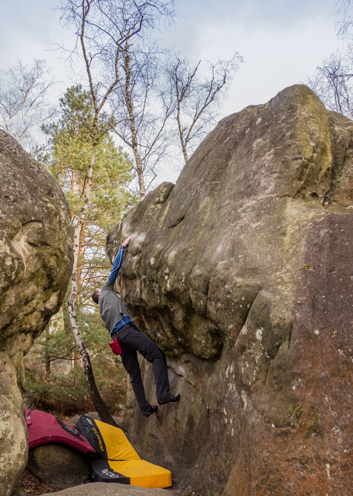 Traversing the slopers on the fantastic Le Bossu