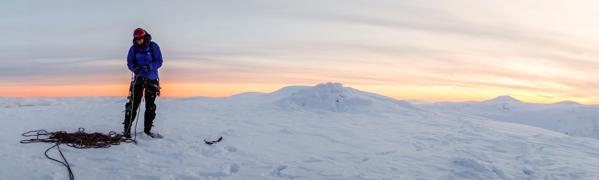 Amazing views across the white wilderness of the high Cairngorms after topping out. Photo credit: Andy Inglis.