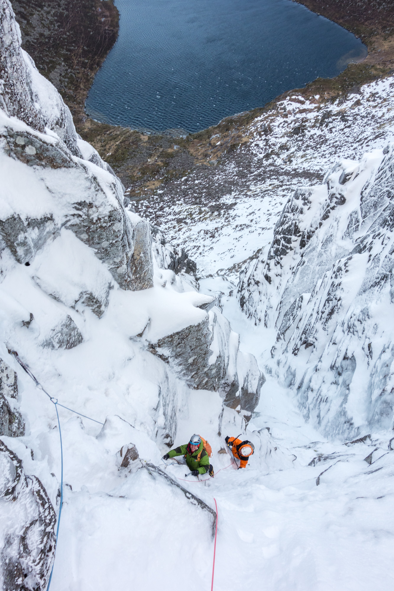 Andy and Jamie enjoying themselves on what proved to be a scary pitch. A lot of time and digging was needed to find protection